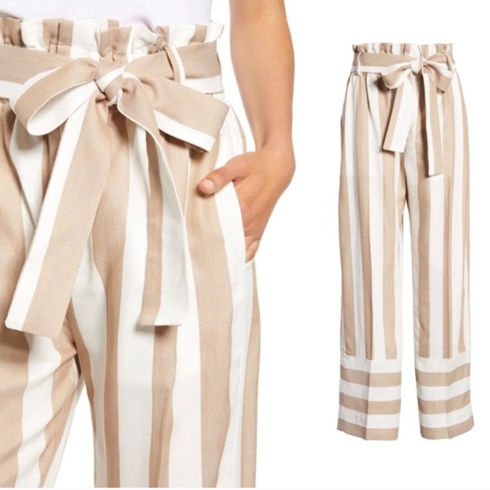 J. Crew Point Sur Stripe Paperbag Waist Pants